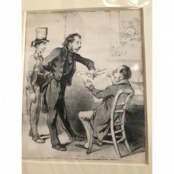 Daumier: Pompier funèbre - Lithographie, 1840