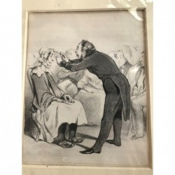 Daumier: Magnetiseur (Nr. 83) - Lithographie, 1840