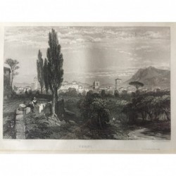 Terni, Gesamtansicht - Stahlstich, 1833