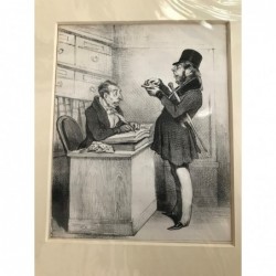 Daumier: Der Börsenmakler (Nr. 98) - Lithographie, 1840