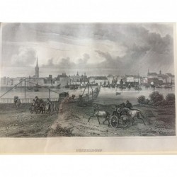 Düsseldorf: Teilansicht - Stahlstich, 1850