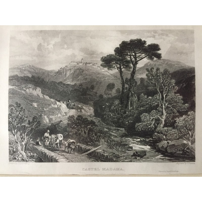 Madama, Gesamtansicht: Castel Madama - Stahlstich, 1833