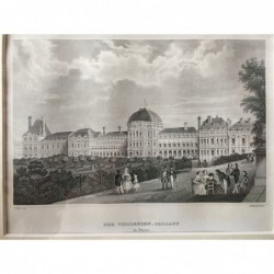 Paris: Ansicht des Tuillerien Palastes - Stahlstich, 1860