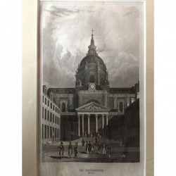 Paris: Ansicht der Sorbonne - Stahlstich, 1860