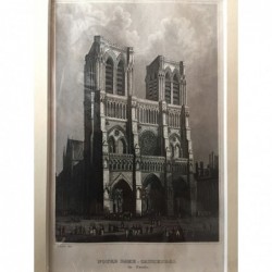 Paris: Ansicht Notre Dame - Stahlstich, 1860