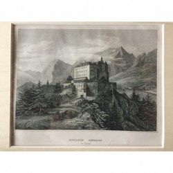 Schloß Ambras: Ansicht - Stahlstich, 1860
