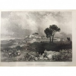 Castel Gandolpho, Gesamtansicht: Castel Gondolpho - Stahlstich, 1833