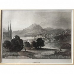 Luzern: Ansicht - Stahlstich, 1860