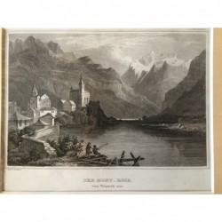Visp: Ansicht Monte Rosa - Stahlstich, 1860