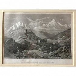 Schloß Kurburg: Ansicht - Stahlstich, 1860