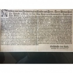 Verbot der Aufnahme von Fremden - Buchdruck, 1740