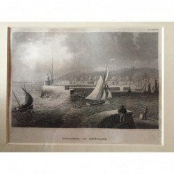 Swansea: Teilansicht - Stahlstich, 1860