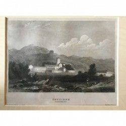 Cettigne: Ansicht - Stahlstich, 1860