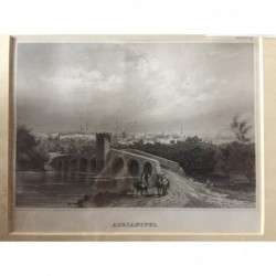 Adrianopel: Gesamtansicht - Stahlstich, 1860