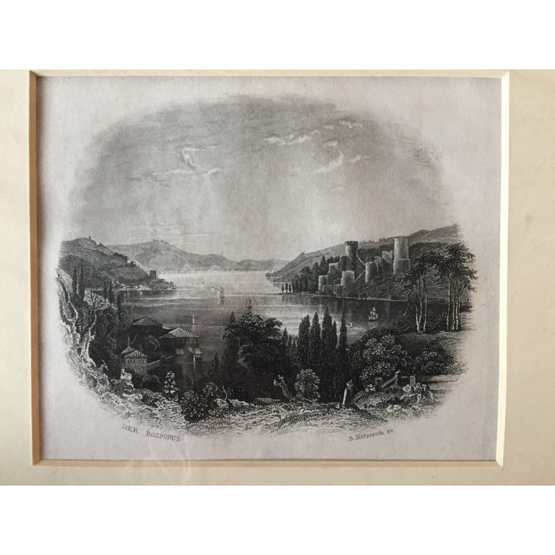 Bosporus: Ansicht - Stahlstich, 1860