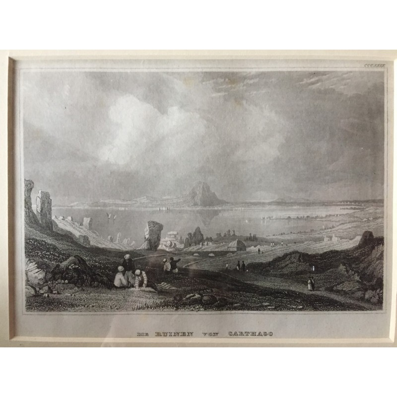 Karthago: Ansicht - Stahlstich, 1860
