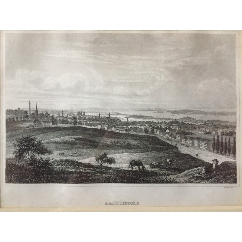 Baltimore: Ansicht - Stahlstich, 1860