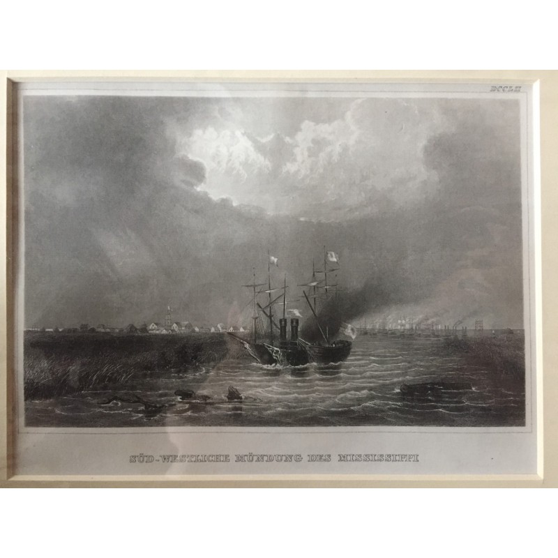 Mississippimündung: Ansicht - Stahlstich, 1860