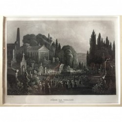 Paris: Ansicht Père la Chaise - Stahlstich, 1860