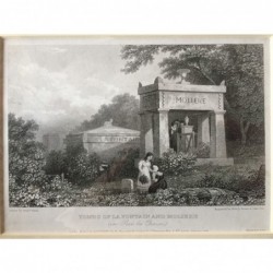 Paris: Père la Chaise, Teilansicht - Stahlstich, 1850