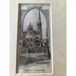 Aschaffenburg: Stiftskirche - Holzstich, 1890