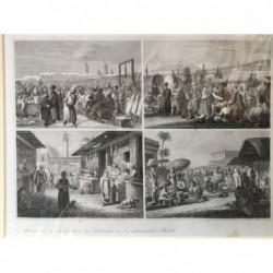 Markt: 4 Ansichten - Stahlstich, 1850