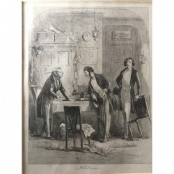 Geldverleiher - Stahlstich, 1850