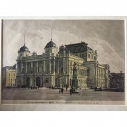 Zagreb (Agram): Nationaltheater - Holzstich, 1896