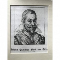 Tilly: Portrait - Holzstich, 1880