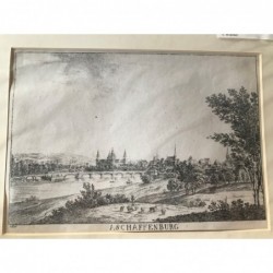 Aschaffenburg: Gesamtansicht - Lithographie, 1840