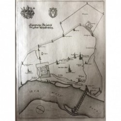 Eigendlicher Grundriß der Statt Aschaffenburg - Kupferstich, 1650