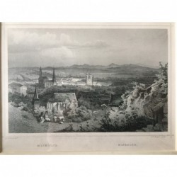 Miskolc: Gesamtansicht - Stahlstich, 1850