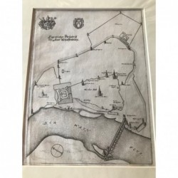Eigendlicher Grundriß der Statt Aschaffenburg - Kupferstich, 1650