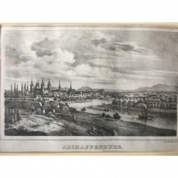 Aschaffenburg Gesamtansicht - Lithographie, 1840