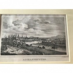 Aschaffenburg Gesamtansicht - Lithographie, 1840