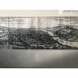 Würzburg, Gesamtansicht: Herbipolis. Wurtzburg - Kupferstich, 1658