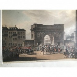 Paris, Ansicht: Grand Entry of the allied Sovereigns into Paris 1814 - Aquatinta, 1816