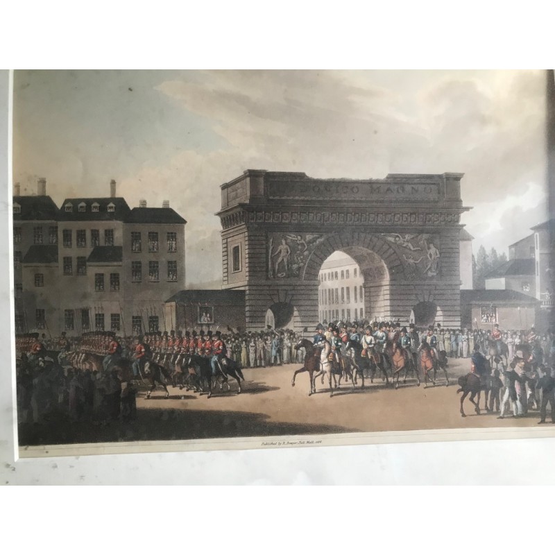 Paris, Ansicht: Grand Entry of the allied Sovereigns into Paris 1814 - Aquatinta, 1816