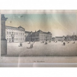 Würzburg, Ansicht: Kgl. Residenz - Lithographie, 1820