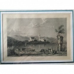 Wasserburg, Ansicht: Wasserburg, Lake Constance (Bodensee) - Stahlstich, 1850