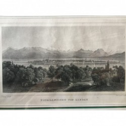 Lindau, Gesamtansicht - Stahlstich, 1850