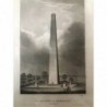 Boston/USA, Ansicht: Das Monument auf Bunkers Hill bei Boston - Stahlstich, 1850