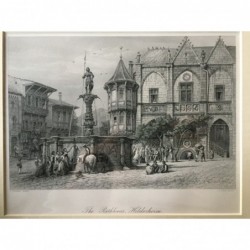 Hildesheim: Ansicht Rathaus - Stahlstich, 1878