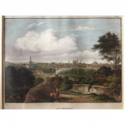 Augsburg: Gesamtansicht - Stahlstich, 1850
