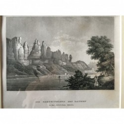 Die Basteifelsen: Ansicht - Stahlstich, 1861