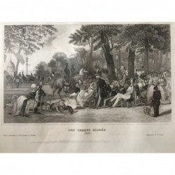 Paris, Ansicht: Les Champs Elisées Paris - Stahlstich, 1850