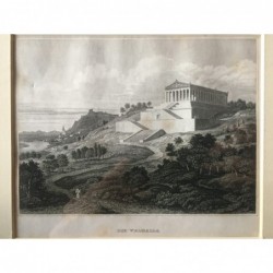 Die Walhalla: Ansicht - Stahlstich, 1861