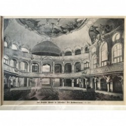 München: Innenansicht des deutschen Theaters - Holzstich, 1897