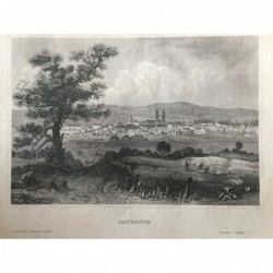 Bayreuth: Gesamtansicht - Stahlstich, 1860