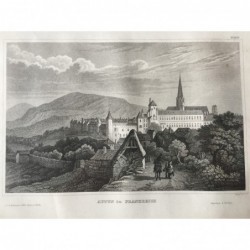 Autun, Gesamtansicht: Autun in Frankreich - Stahlstich, 1850